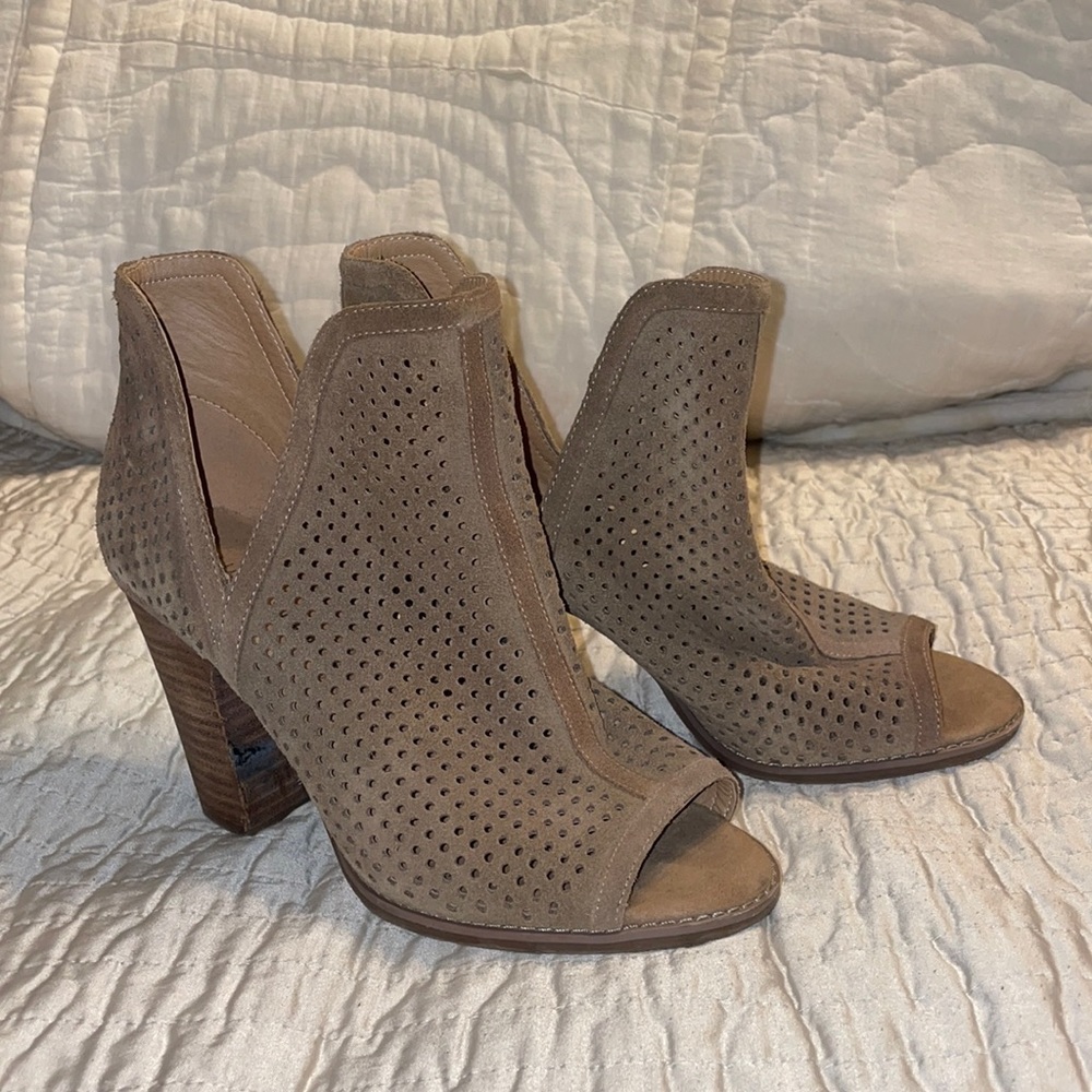 Luck Brand open toe perforated booties
